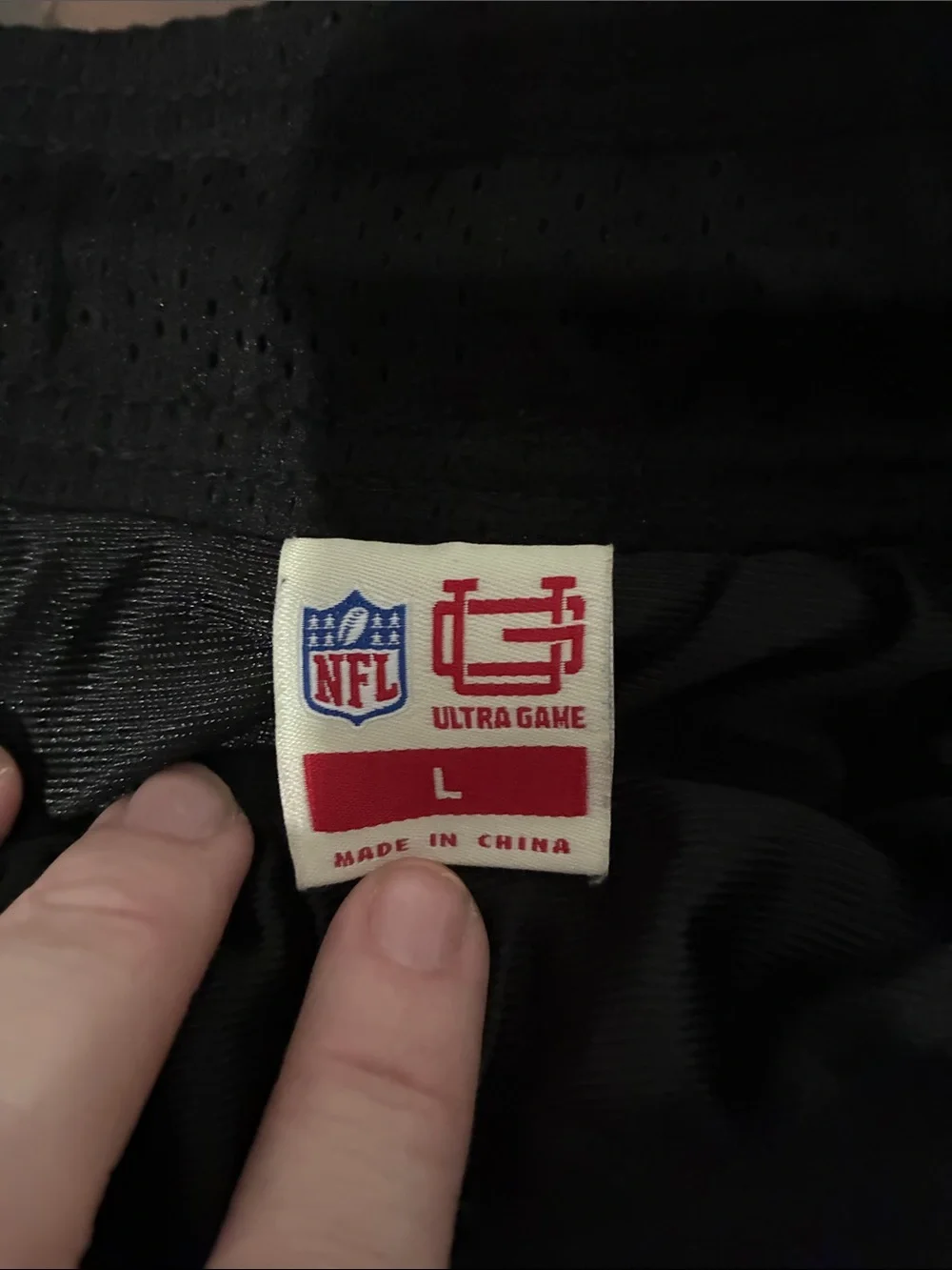 NFL Black Mesh Athletic Shorts with Maroon & Gold W Patch - Picture 6 of 8